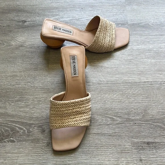 Adorable Wooden Block Sandal Heels - Picture 2 of 7